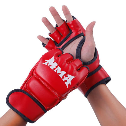 Punch Bag Boxing Gloves Muay Thai Karate Gloves for Men Women Boxing Mitts MMA Body Combat Taekwondo Training Martial Art Fighting Grappling UFC Cage Fighting - color: Red