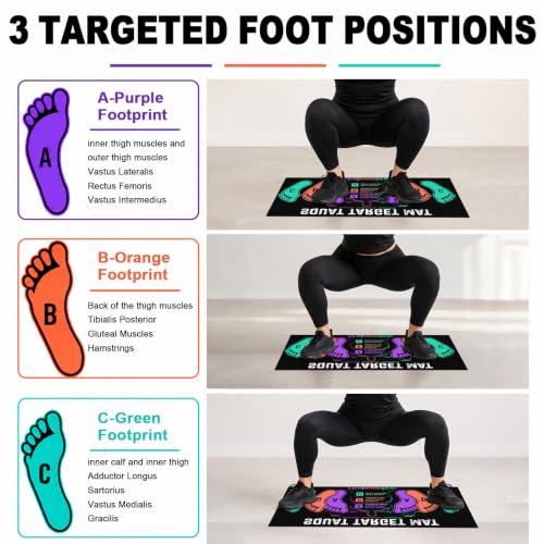 Squat Mat with Foot Position,Non-Slip Workout Mat for Squat & Leg Exercises - color: Purple Black