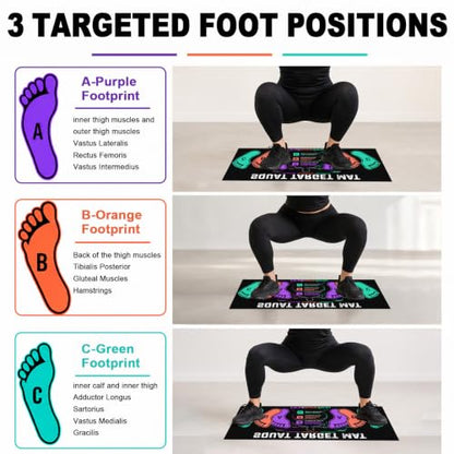 Squat Mat with Foot Position,Non-Slip Workout Mat for Squat & Leg Exercises - color: Purple Black
