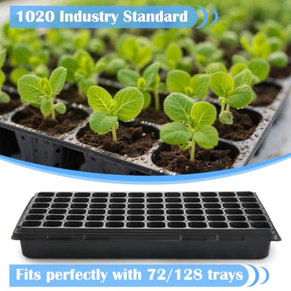 10-Pack Heavy-Duty 1020 Seed Trays No Holes, Thick Plastic Plant Flats | Reusable Growing Trays for Seed Starting, Propagation, Microgreens, Transplanting & Bottom Watering (21" x 11", 2.76" Deep) - color: Black, size: 10p 1020 Trays No Holes