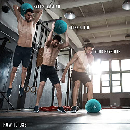 Yes4All Upgraded Fitness Slam Medicine Ball Triangle 30lbs for Exercise, Strength, Power Workout | Workout Ball | Weighted Ball | Exercise Ball | Trendy Teal - color: Trendy teal, style: F. 30lbs