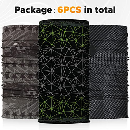 JOEYOUNG Headwear, Bandana, Neck Gaiter Head Wrap Headband Balaclava Magic Scarf - color: A-black