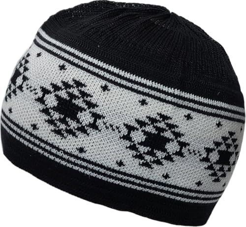 Set 4 Kufi Hat for Men Muslim AMN-225 Beanie Skull Cap Islam Taqiyah Takke Gift - color: Color Set 7