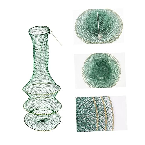 Yardwe Handwoven Fish Net Fine Mesh Net Foldable Portable Fishing Tool for Freshwater Fish and Shrimp Catching