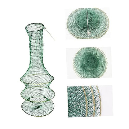 Yardwe Handwoven Fish Net Fine Mesh Net Foldable Portable Fishing Tool for Freshwater Fish and Shrimp Catching