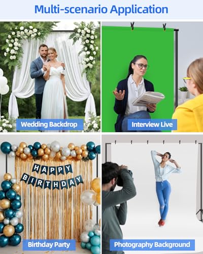 Hemmotop Backdrop Stand 10x8ft, Versatile Sizes Adjustable Banner Holder - size: 10x8ft