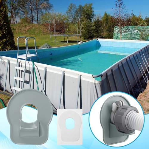 2 Pack Swimming Pool Pipe Holders Plastic Above Ground Swimming Hose Support Brackets with Tape Pool Hose Support Bracket for Preventing Pipes Sagging Accessory