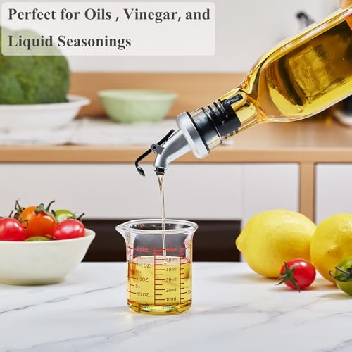 High Borosilicate Glass Measuring Cup-V-Shaped Spout，Glass Measuring Beaker for Kitchen or Restaurant, Easy to Read, 60 ML (2 Oz)-Pack of 2 - size: 60 ML (2 Oz)-Pack of 2
