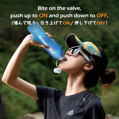 TRIWONDER Running Water Bottle Handheld Plastic Flask Hydration Vest Packs Waist Belt Replacement for Runners Marathon Cycling Hiking - color: 03 Soft Flasks - Blue - 250ml/8.45oz - 2 Packs