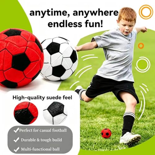 2 Pack Soft Soccer Footbags, Juggling Balls for Foot Coordination, Lightweight Mini Kick Balls for Teens & Adults, Helps Improve Agility and Coordination Skills, Great Gifts Party Favors (Red+White)