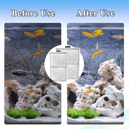 16 Pack PF-S Filter Cartridges Only Fit to Top Fin PF10 Power Filter, Fish Tank Filter Cartridges Replacement NOT Compatible with Imagitarium/CN-S Filter (5.19 x 3.09 inches, not Include Handle) - size: 16 Pack