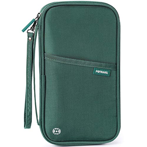 VanFn RFID Travel Passport Wallet, Family Passport Holder, Trip Document Organizer P.Travel Series (Nylon - Green) - color: A - Nylon - Green