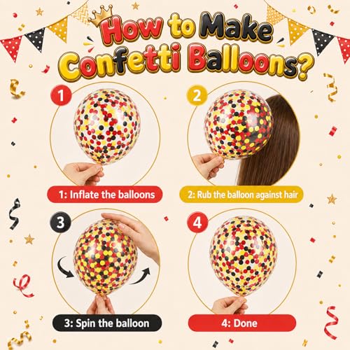 Red Yellow Black Balloons 12 Inch Red Black Yellow Latex Balloons - color: Red Yellow, size: 30PC