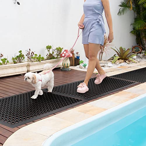 Rubber Floor Door Mats Outdoor Entrance Commercial Restaurant Kitchen Anti Fatigue Rubber Drainage Mat New Non Slip Bar Floor Mat for Garage Use Black 36inch x 60inch from SallyMall - size: 60"L x 36"W x 0.4"Th