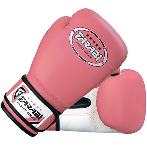 Farabi Boxing Gloves Kids Junior Muay Thai Kick Boxing Training MMA Punching Bag - color: Pink, size: 6OZ