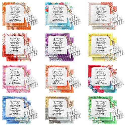 FuWeave 12 Pack Pocket Prayer Quilt Christian Gifts with Cross Inside - style: Lightful