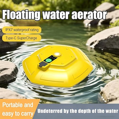 Floating and Rechargeable Bait Bucket Aerator, IPX7 Waterproof with Magnetic Charging,Magnetic Type-C Charging, Ultra-Quiet 3000mAh Battery,Suitable for Live Bait Buckets & Fish Tanks (5–30 Gallons)