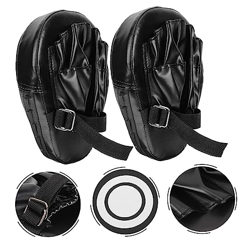 Mikikit 2pcs Curved Focus Mitts Boxing Pads Hand Pads for Boxing and Taekwondo Training Sturdy Synthetic Leather for Kickboxing and Martial Arts Practice