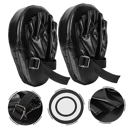 Mikikit 2pcs Curved Focus Mitts Boxing Pads Hand Pads for Boxing and Taekwondo Training Sturdy Synthetic Leather for Kickboxing and Martial Arts Practice