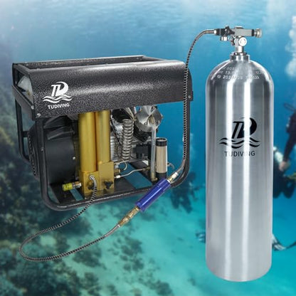 TUDIVING-11.1L Scuba Tank | 80 cu. ft Aluminum Tank | 4500psi Diving Cylinders | Air Tank | Snorkeling Gear for Adults-NO DOT (11.1L diving tank) - color: 11.1l Diving Tank