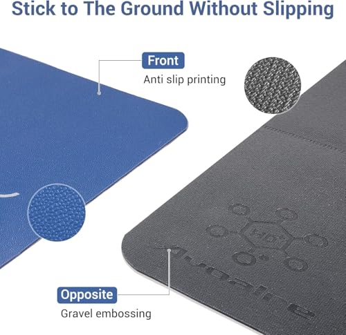 Avoalre Yoga Mat Foldable - Textured Non Slip Exercise Mat -Travel Lightweight Hot Yoga Mat with Carry Bag for Pilates & Home Workouts (72" L x 32" W x 3mm Thick) - color: Blue