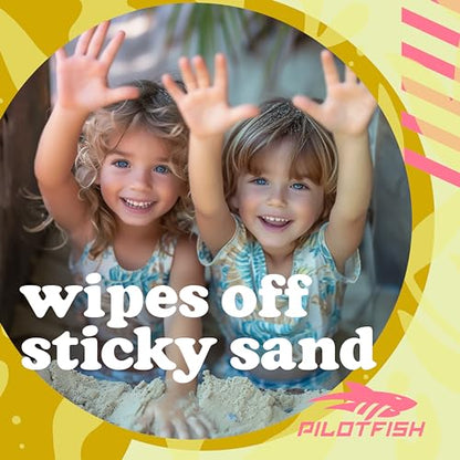 Pilotfish Beach Essentials Sand Remover Bag, Gentle Skin-Friendly Formula with 7 Natural Ingredients + Coconut Oil, Talc-Free Sand Removal Beach Accessories, Must Haves, Gifts for Women - size: 1 Count (Pack of 1)