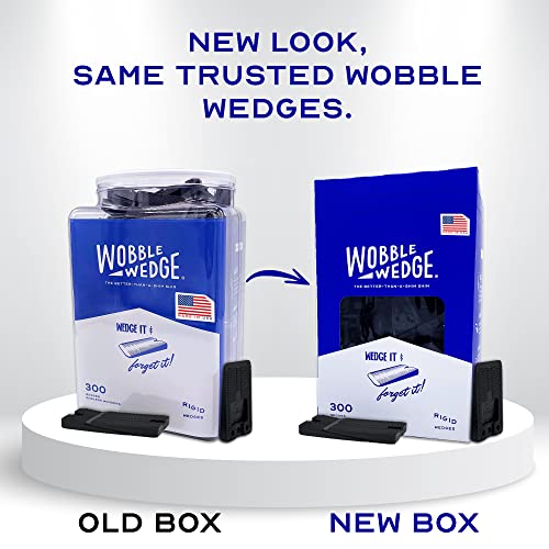 Wobble Wedge Rigid Heavy Duty Leveling Plastic Shims, Black, 300-Pack | Made in USA Rigid Shims with Tough, Durable, Interlocking Non-slip Grip Design; Multipurpose Leveling for Varied Projects - size: 300