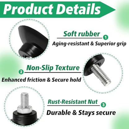 10 PCS Grabber Tool Suction Cups with 2 PCS Wrenches, Rubber Suction Cups, Replacement Gripper Cups, Rubber Cups with Locknuts