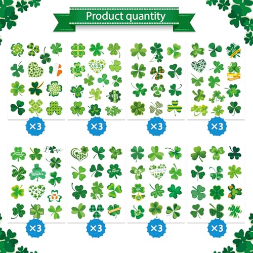 309 PCS St. Patrick's Day Stickers - 24 Sheets Lucky Shamrock Stickers - style: St. Patrick's Day