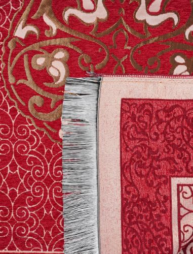 Islamic Prayer Rug Masjid Pattern Thin Mat 1pc Muslim Portable Blanket Ramadan Eid Gift Rug Turkish Prayer Carpet - Red, Styled - color: 1pc Redd