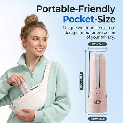 Electric Portable Bidet – Rechargeable Travel Bidet for Women Postpartum Care & Personal Hygiene | with 3 Pressure Modes for Home Travel & Camping (Pink) - color: Pink