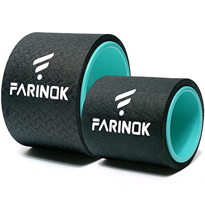 Yoga Wheel Set of 2, Upgraded 10MM Back Wheels for Pain Relief & Stretching | Strongest Thick Back Roller for Deep Tissue Massage, Improving Yoga Poses Backbend - style: Set of 2