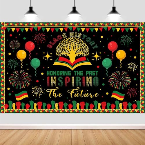 4X4ft Black History Month Backdrop African American Heritage Festival Background Backdrops Inspirational Black History Month Party Decorations Wall Posters Decor Supplies Banner - color: Black, size: 4X4FT