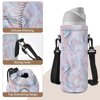 Neoprene Water Bottle Carrier Bag with Adjustable Shoulder Strap,Insulated Water Bottle Cover for Stainless Steel/Glass/Plastic Bottles - color: BC-60, size: 500ml