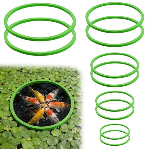 10 Pcs Fish Feeding Ring Set, 5 Sizes Floating Aquarium Feeding Ring, Round Feeder Rings Floating Plant Barrier Corral Rings Tank Accessories for Goldfish, Betta