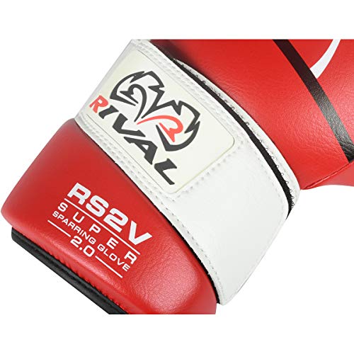 RIVAL Boxing RS2V 2.0 Super Sparring Gloves - Uses a Single Strap, Hook and Loop System Instead of Laces, Soft Inner Lining - size: 12 oz.