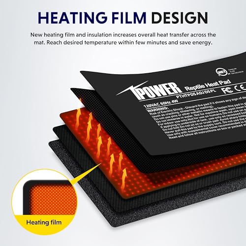 iPower 4 by 7 Inch 4W Reptile Heating Pad with Adjustable Thermostat, Under Tank Warmer Terrarium Heat Mat for Turtles/Snakes/Lizards/Frogs, 2 Pack - size: 4" x 7", style: 2 Pack Heat Pad - New