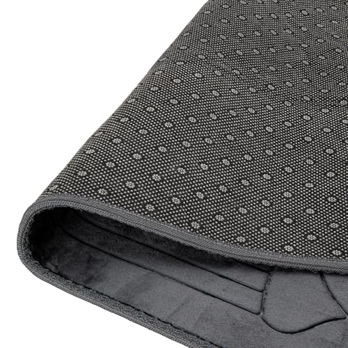 Modefa Muslim Prayer Rug Islam, Soft Plush Velvet Praying Mat Thick Sajadah with Car Hanger | Simple Pattern Solid Not Distracting | 31.5 x 47in Non-Slip Padded Prayer Mat (Clam Black) - color: Clam Black