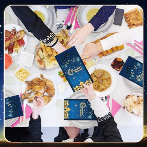 Yeaqee 100 Pcs Eid Mubarak Napkins Ramadan Disposable Mexican Paper Napkins Cinco De Mayo Fiesta Supplies Party Taco Fiesta Guest Hand Towels for Kitchen Party Supplies (Moon) - color: Moon