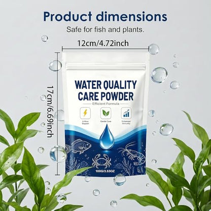 Aquatic Care Powder for Pond and Aquarium, 2026 Upgrade Aquatic Care Powder for Fish Shrimp & CrabEasy-Mix Pond and Aquarium Water Care Support, Maintenance Friendly Daily Water Care, 100g (3)