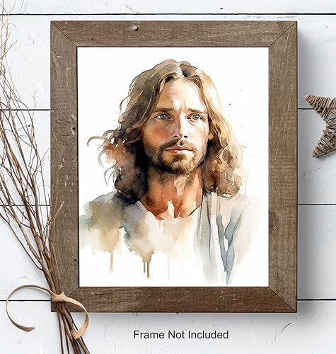 Jesus Christ Christian Wall Decor - Jesus Poster, Picture, Painting - Religious Wall Art - inspiring Christian Gifts for Women, Men - Spirituality Inspiration, Prayer, Psalms, Blessing Art Print
