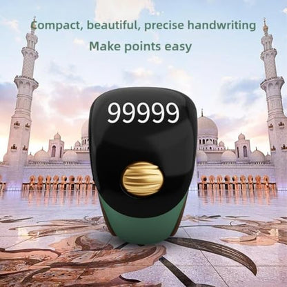 Smart Tasbih Zikr Rings, Interchangeable Tasbih Counter Rings, Adjustable Ring Finger Counter, APP Support Digital Counter Prayer Reminder Rings (Black) - color: Black