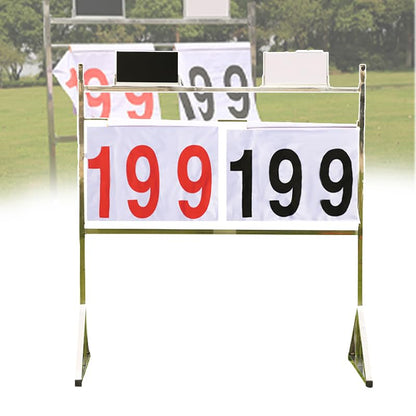 Scoring Board (124× 115 Cm), Triangular Bracket, Flip Easily/Water Proof, 360° Smooth Double Row Guide Wheel+ Easy to Store, Removable, for Shuffleboard, Baseball, Softball,A