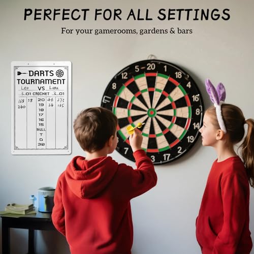 Dart Scoreboard-Dry Erase Scoreboard for Cricket and 01 Games, Dart Board Accessories with 2 Dry Erase Makers(15.3 x 9.8 inches)