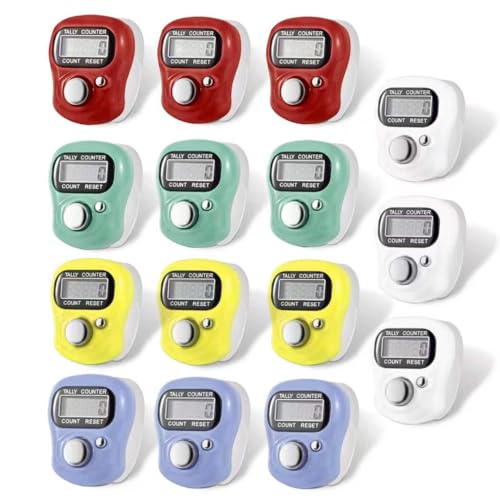 TESEAS Electronic Finger Counter, 5-Digit Number Count Clicker Mini LCD Digital Display Hand Tally Counter, Resettable Counters Clickers for Knitting, Crochet, Coaching, Lap, Golf, Toddler & Fidget - color: 15pcs