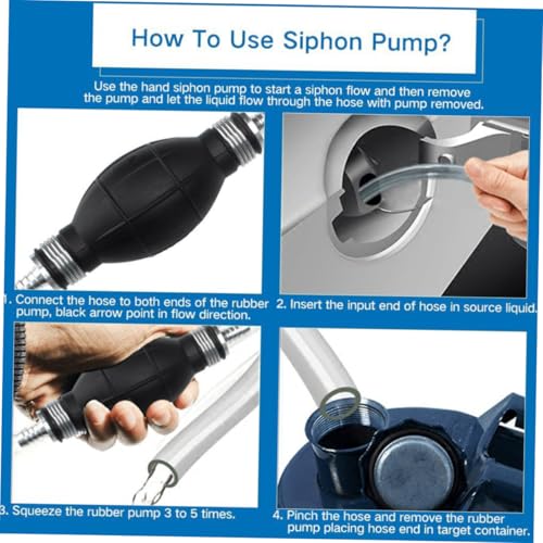 SHERCHPRY Manual Suction Hose Pump Set for Car and Aquarium, Multipurpose Water and Oil Transfer Siphon Tube with Sturdy Guide Hose for Vehicle and Fish Tank Maintenance