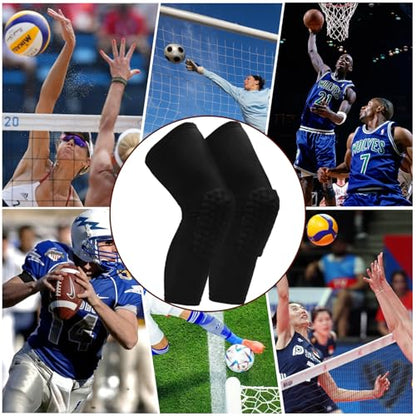 PISIQI Knee Pads Compression Pads Long Leg Sleeve Collision Avoidance Brace Protection Knee Sleeve for Basketball Football Volleyball Cycling (1 Pair) - color: Ni Cai Black, size: Small