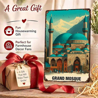 Grand Mosque Vintage Landscape Travel Aluminum Metal Sign 8 x 12 Inch