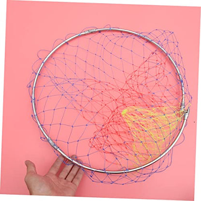 Abaodam Fish Net Bag Accessories Mesh Collapsible Fishing Net Replacement Fishing Net Pole Foldable Fishing Trap - color: Multi