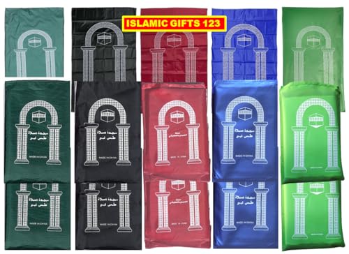 Set 60 Pockets Prayer Rug Mat Travel Portable Gift Outdoor Namaz Muslim Islamic Musallah Foldable Waterproof Slalat Gift Ramadan Islamic Gifts Bulk